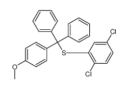 1,4-dichloro-2-[(4-methoxyphenyl)-diphenylmethyl]sulfanylbenzene结构式