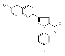 1-(4-chlorophenyl)-3-(4-isobutylphenyl)-1h-pyrazole-5-carboxylic acid Structure