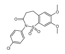 2-(4-chloro-phenyl)-7,8-dimethoxy-1,1-dioxo-1,2,4,5-tetrahydro-1λ6-benzo[f][1,2]thiazepin-3-one结构式