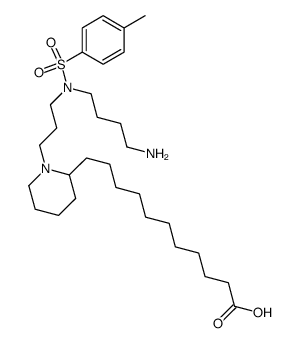 11-(1-{3-[(4-Amino-butyl)-(toluene-4-sulfonyl)-amino]-propyl}-piperidin-2-yl)-undecanoic acid Structure