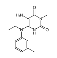5-amino-6-(N-ethyl-3-methyl-anilino)-3-methyl-1H-pyrimidine-2,4-dione结构式