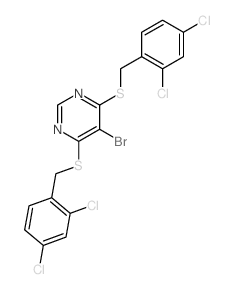 Pyrimidine, 5-bromo-4,6-bis[[(2,4-dichlorophenyl)methyl]thio]-结构式