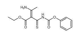2-(1-amino-ethylidene)-N-phenoxycarbonyl-3-thio-malonamic acid ethyl ester Structure