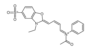 2-[4-(acetylphenylamino)buta-1,3-dienyl]-3-ethyl-5-sulphonatobenzoxazolium结构式