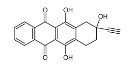 2-ethyhyl-2,5,12-trihydroxy-1,2,3,4-tetrahydronaphthacene-6,11-dione结构式