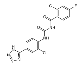 1-(2-chloro-4-fluoro-benzoyl)-3-(2-chloro-4-(1H-tetrazol-5-yl)-phenyl)-urea结构式