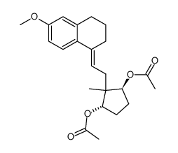 14α,17β-Diacetoxy-3-methoxy-8,14-secoestra-1,3,5(10),9(11)-tetraen Structure