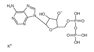 ((2R,3S,4R,5R)-5-(6-Amino-9H-purin-9-yl)-3,4-dihydroxytetrahydrofuran-2-yl)methyl trihydrogen diphosphate monopotassium salt Structure