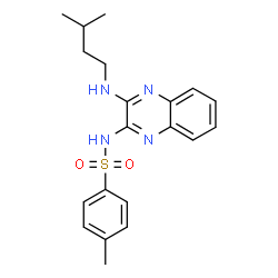 4-methyl-N-{3-[(3-methylbutyl)amino]quinoxalin-2-yl}benzenesulfonamide结构式