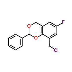 8-(Chloromethyl)-6-fluoro-2-phenyl-4H-1,3-benzodioxine结构式