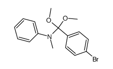 N-((4-bromophenyl)dimethoxymethyl)-N-methylaniline Structure
