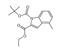 4-methylindole-1,2-dicarboxylic acid 1-tert-butyl ester 2-ethyl ester结构式