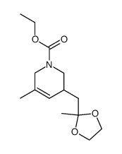 ethyl 3-(1,3-dioxolan-2-ylmethyl)-5-methyl-1,2,3,6-tetrahydropyridine-1-carboxylate结构式