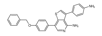 3-(4-aminophenyl)-7-[4-(benzyloxy)phenyl]thieno[3,2-c]pyridin-4-amine Structure