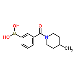 (3-(4-甲基哌啶-1-羰基)苯基)硼酸结构式