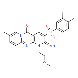 3-[(3,4-dimethylphenyl)sulfonyl]-2-imino-1-(2-methoxyethyl)-8-methyl-1,2-dihydro-5H-dipyrido[1,2-a:2,3-d]pyrimidin-5-one结构式