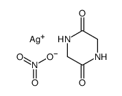 poly[μ3-nitrato-μ2-piperazine-2,5-dione-silver(I)] Structure