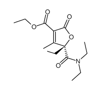 (S)-5-diethylcarbamoyl-5-ethyl-4-methyl-2-oxo-2,5-dihydro-furan-3-carboxylic acid ethyl ester结构式