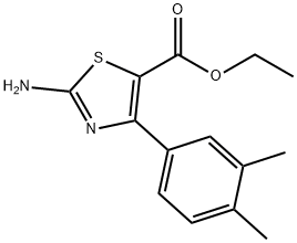 2-amino-4-(3,4-dimethylphenyl)-5-thiazolecarboxylic acid ethyl ester结构式