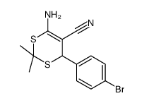 6-amino-4-(4-bromophenyl)-2,2-dimethyl-4H-1,3-dithiine-5-carbonitrile结构式