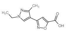 3-(1-ethyl-3-methylpyrazol-4-yl)-1,2-oxazole-5-carboxylic acid Structure