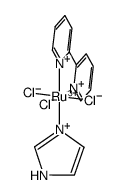 mer-[RuCl3(2,2'-bipyridine)(imidazole)] Structure