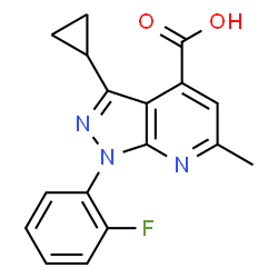 3-Cyclopropyl-1-(2-fluorophenyl)-6-methyl-pyrazolo[3,4-b]pyridine-4-carboxylic acid Structure