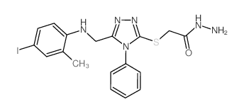 2-[(5-{[(4-Iodo-2-methylphenyl)amino]methyl}-4-phenyl-4H-1,2,4-triazol-3-yl)thio]acetohydrazide Structure