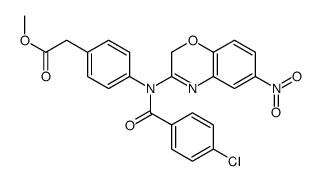 methyl 2-[4-[(4-chlorobenzoyl)-(6-nitro-2H-1,4-benzoxazin-3-yl)amino]phenyl]acetate Structure