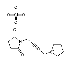 1-[4-(thiolan-1-ium-1-yl)but-2-ynyl]pyrrolidine-2,5-dione,perchlorate Structure
