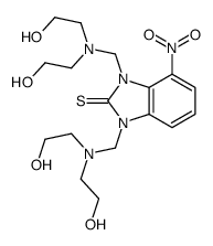 1,3-bis[[bis(2-hydroxyethyl)amino]methyl]-4-nitrobenzimidazole-2-thione结构式