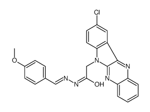 2-(9-chloroindolo[3,2-b]quinoxalin-6-yl)-N-[(E)-(4-methoxyphenyl)methylideneamino]acetamide Structure