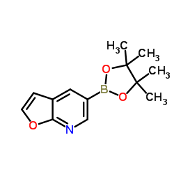 5-(4,4,5,5-Tetramethyl-1,3,2-dioxaborolan-2-yl)furo[2,3-b]pyridine结构式
