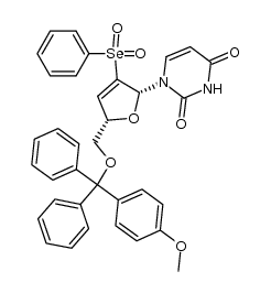 1-[5'-O-MMTr-2',3'-dideoxy-2'-phenylselenonyl-β-D-glycero-pent-2'-enofuranosyl]uracil Structure