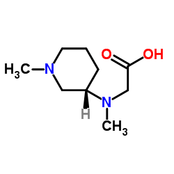 N-Methyl-N-[(3S)-1-methyl-3-piperidinyl]glycine结构式