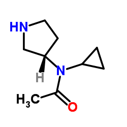 N-Cyclopropyl-N-[(3S)-3-pyrrolidinyl]acetamide结构式