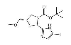 (2S,4S)-2-(5-碘-1H-咪唑-2-基)-4-(甲氧基甲基)-1-吡咯烷羧酸叔丁酯结构式