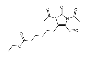 6-(1,3-Diacetyl-5-formyl-2-oxo-2,3-dihydro-1H-imidazol-4-yl)-hexanoic acid ethyl ester结构式