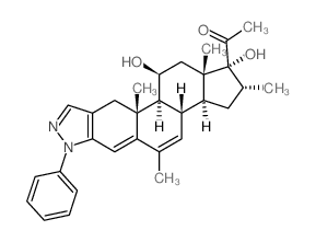 2'H-Pregna-2,4,6-trieno[3,2-c]pyrazol-20-one,11,17-dihydroxy-6,16-dimethyl-2'-phenyl-, (11b,16a)- (9CI) Structure