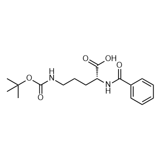 (R)-2-Benzamido-5-((tert-butoxycarbonyl)amino)pentanoicacid Structure