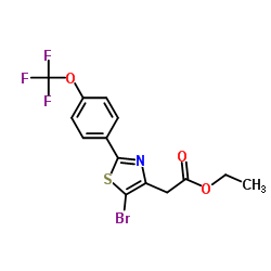 ethyl 2-(5-bromo-2-(4-(trifluoromethoxy)phenyl)thiazol-4-yl)acetate结构式