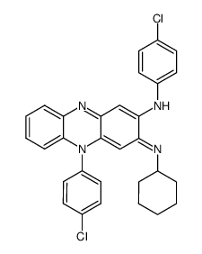 [3-(4-chloro-anilino)-10-(4-chloro-phenyl)-10H-phenazin-2-ylidene]-cyclohexyl-amine结构式