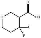 4,4-difluorotetrahydro-2H-pyran-3-carboxylic acid structure