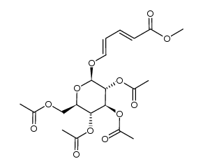 Methyl (2E,4E)-5-(2`,3`,4`,6`-tetra-O-acetyl-β-D-glucopyranosyloxy)penta-2,4-dienoate结构式