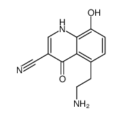 5-(2-Aminoethyl)-8-hydroxy-4-oxo-1,4-dihydro-3-quinolinecarbonitr ile Structure