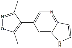 3,5-二甲基-4-(1H-吡咯并[3,2-B]吡啶-6-基)噁唑结构式