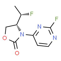 (R)-4-((S)-1-氟乙基)-3-(2-氟嘧啶-4-基)噁唑烷-2-酮结构式