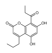 5,7-dihydroxy-8-propanoyl-4-propylchromen-2-one Structure
