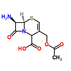 (6R,7R)-3-(Acetoxymethyl)-7-amino-8-oxo-5-thia-1-azabicyclo[4.2.0]oct-3-ene-2-carboxylic acid结构式