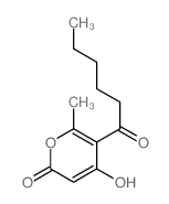 3-hexanoyl-6-hydroxy-2-methyl-pyran-4-one structure